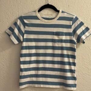 Crewcuts Boy’s Blue and White Striped Pocket T-Shirt 100% Cotton Size L (10/11)